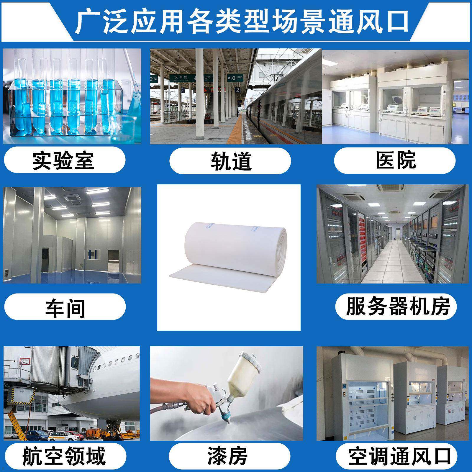 厂家直销喷漆喷涂贴贴布井棉汽车网烤漆房棉用顶蓬顶RQU棚过天滤