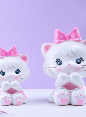 摊位环可爱新弓米兰猫储钱罐大装饰品学生小礼物储钱罐