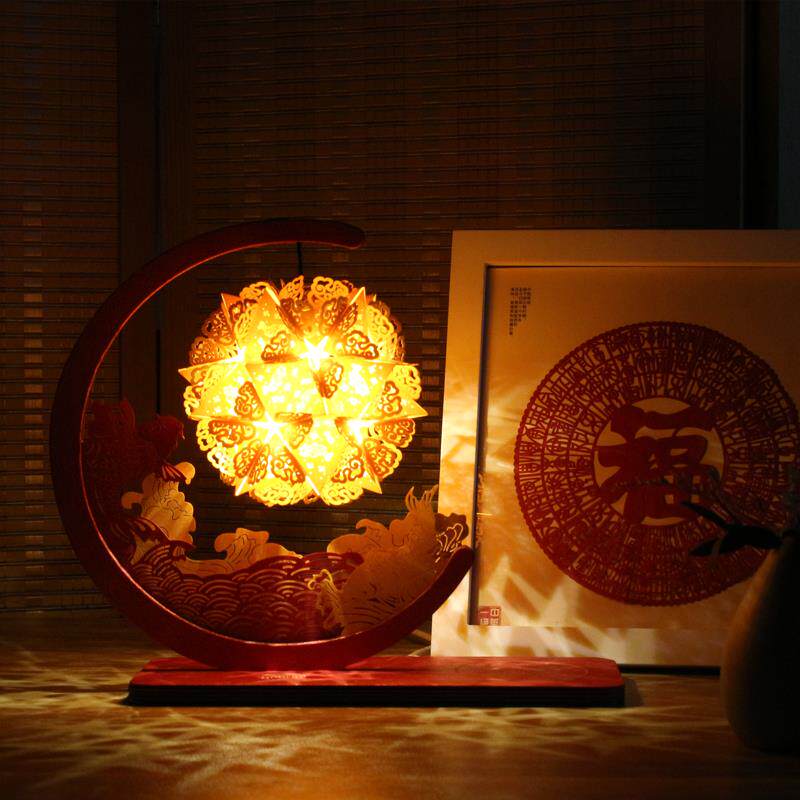高档上了故宫锦鲤雕灯手工DIY创意折新纸灯小夜灯礼情纸人节女生
