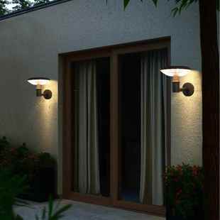 新款 圆月跨境太阳能户外壁灯庭院景观现代简约别墅公园大门照明灯