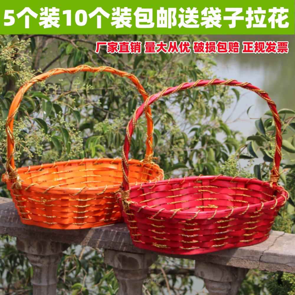 柳编水果篮藤编送礼篮采摘篮舞蹈篮提篮插花篮鸡蛋篮福利篮果蔬篮图片
