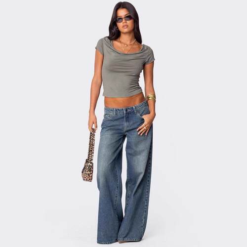 Women's High-Rise Cinch Baggy Jeans