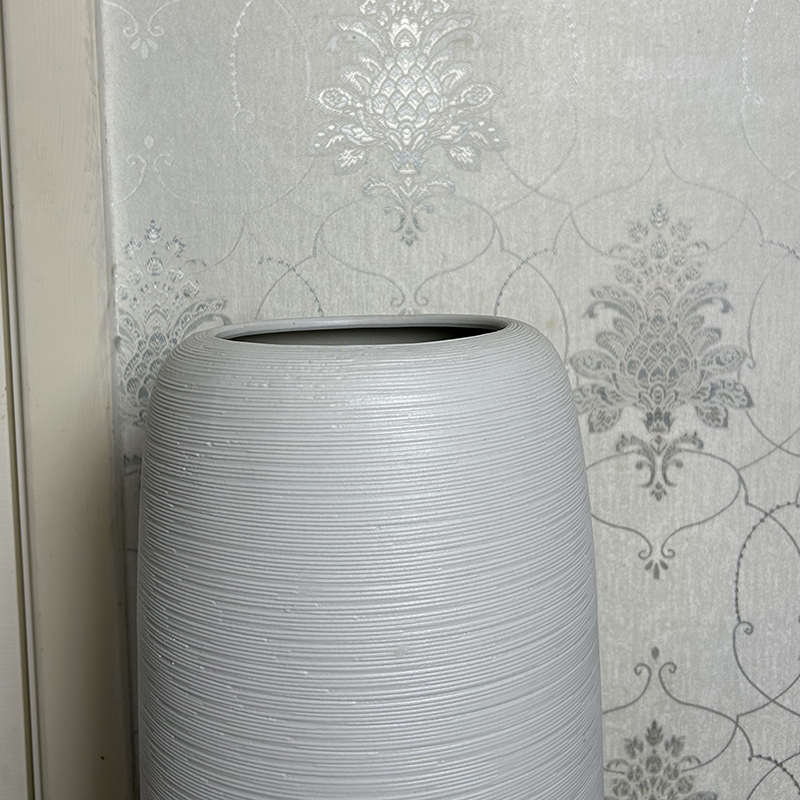 景德镇现代简约白色陶瓷大花瓶中式仿真干花插花客厅装饰落地摆件