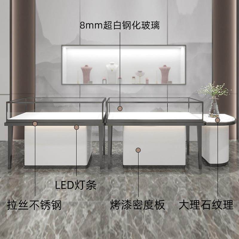 珠宝展示柜子整店设计加工双层烤漆银饰玉器翡翠黄金产品展柜