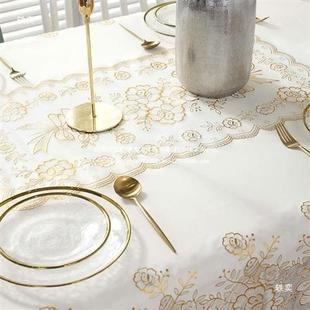 蕾丝桌布茶几餐垫子防烫塑料长方形桌t$ 面垫子中 &yfgj布2205新款