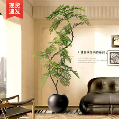 客厅摆件高端大气上档次绿植仿真假植物轻奢客厅装饰树室内大型盆