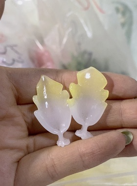 老料器花瓣汉服发簪10片剪口黄H-66