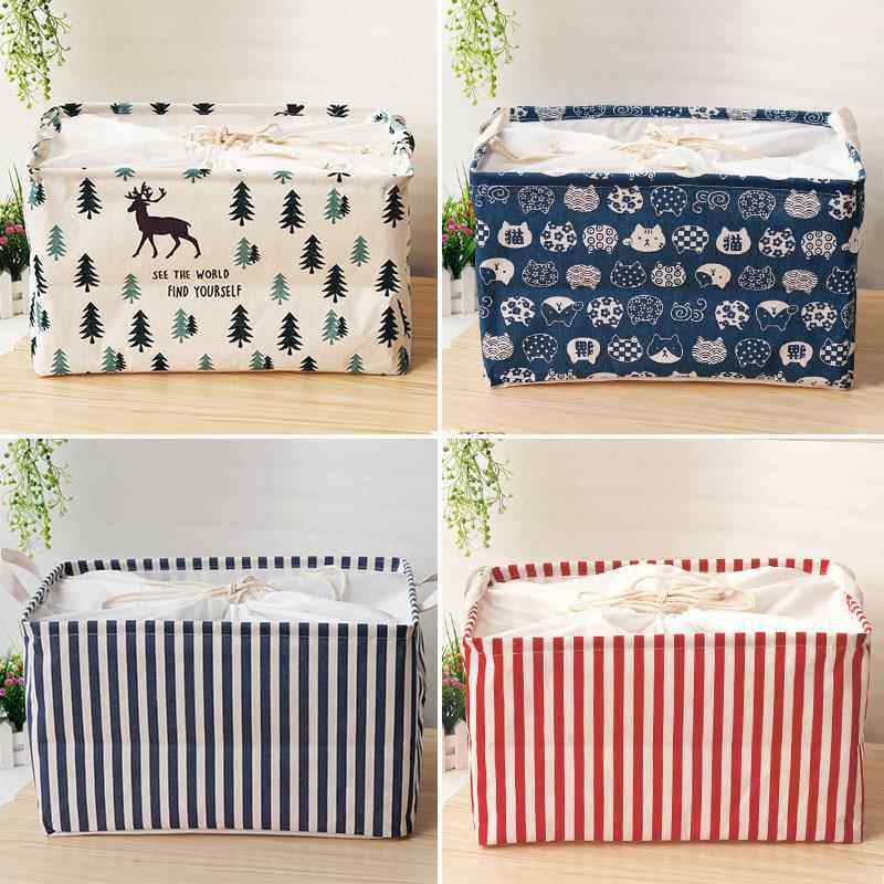 家居超大号储物箱棉麻布艺盒可束口折叠筐衣服物柜快手整理收纳篮,收纳整理,收纳箱,淘宝优惠券,粉丝福利购,淘宝优惠卷