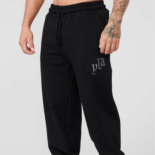 Men's sports pants with looped embroidery, long pants for