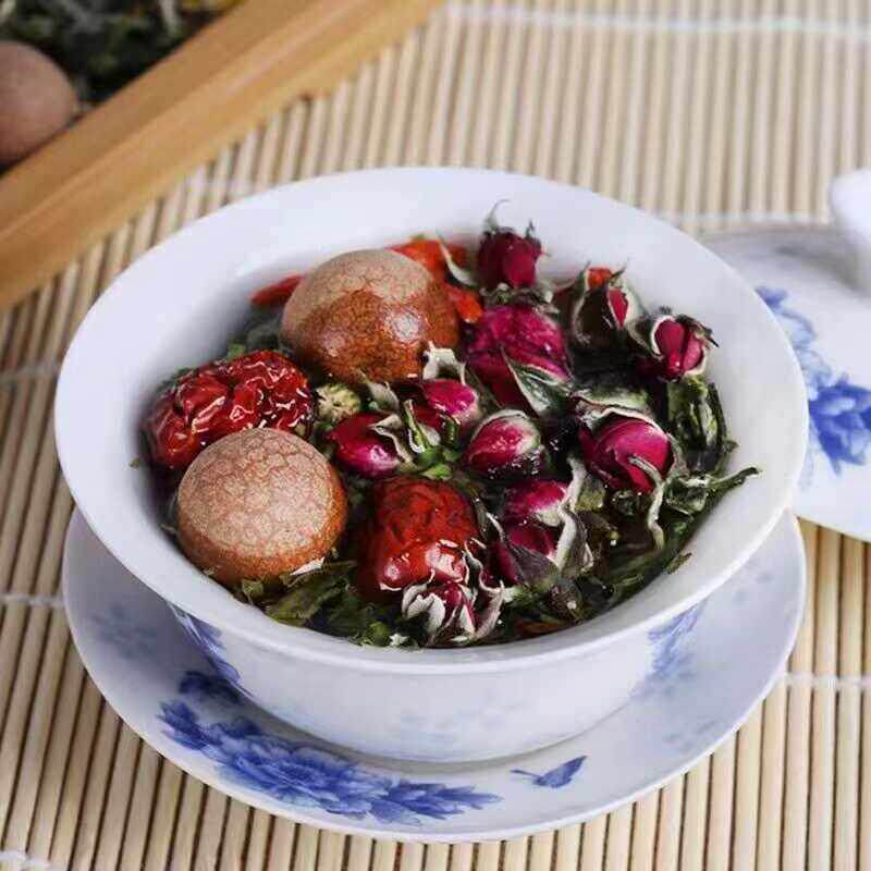 兰州三泡台盖碗茶礼盒装 甘肃特产八宝茶 黑枸杞玫瑰菊花茶