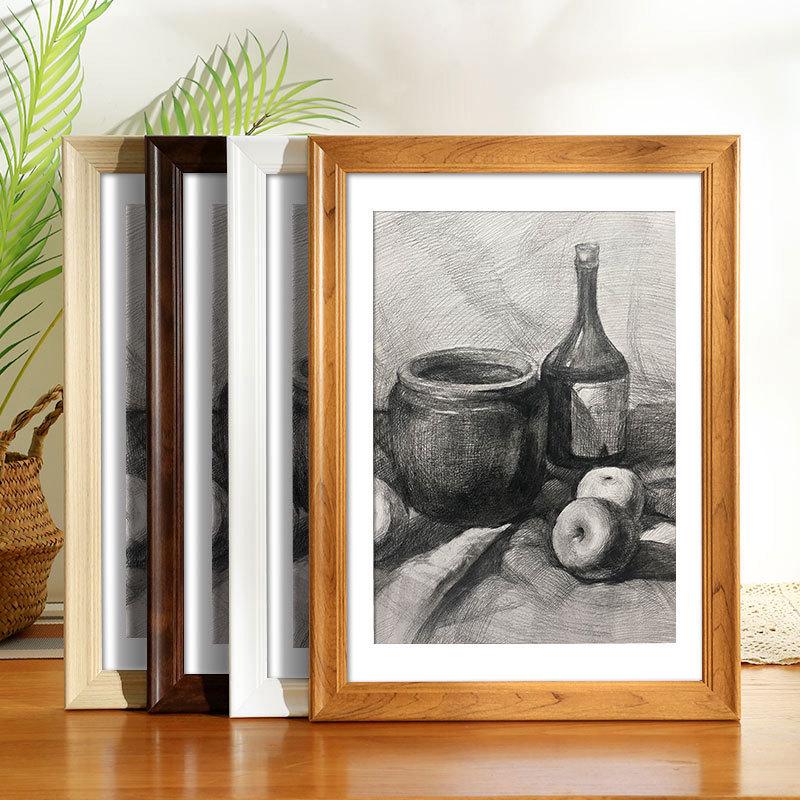 美式复古相框挂墙装裱大尺寸8K开4k木质素描画框12寸16框架A3驰兆