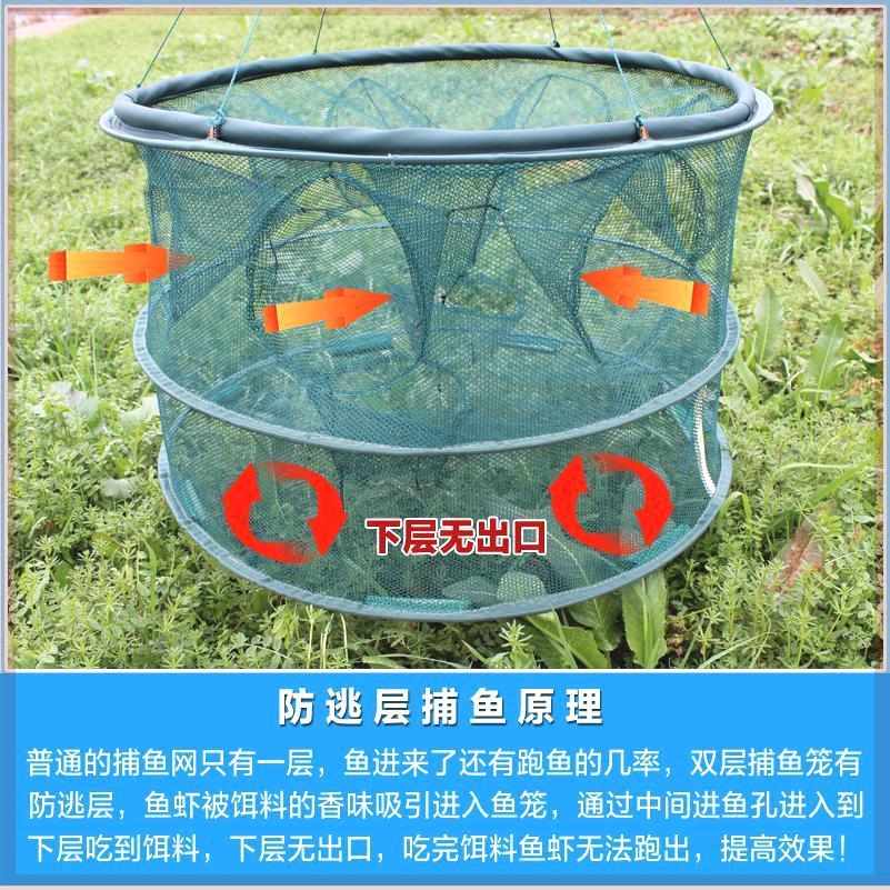户外圆形自动捕鱼笼鱼具用品小鱼虾捕捞工具全新捕虾抓鱼