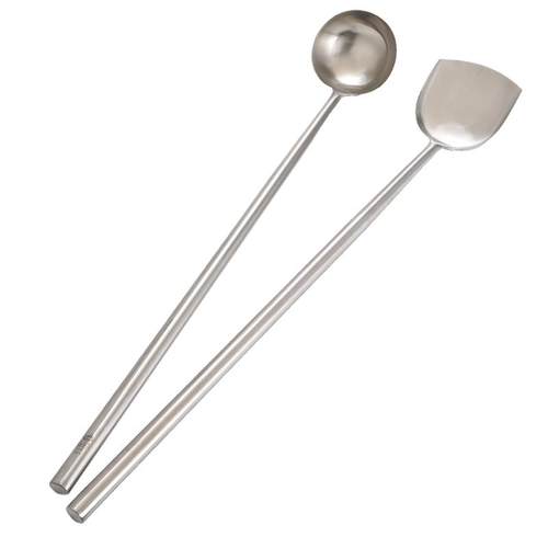 304长柄勺子厨师专用炒菜勺子打汤勺长把打菜勺不锈钢八两勺商用