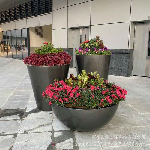 商场玻璃钢花盆组合售楼部花钵外摆隔断花坛酒店落地花器景观花箱