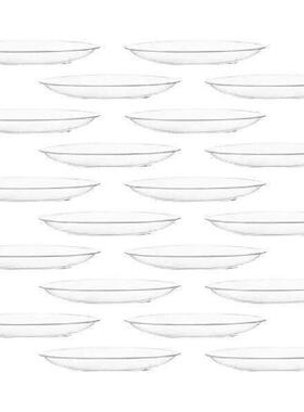 20 Pcs Clear Plastic Plates 7 Inch Round Fruit Salad Dish