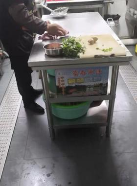 不钢工作锈台物FIR置架操作酒台店饭店厨房灶台切菜桌商用加厚收