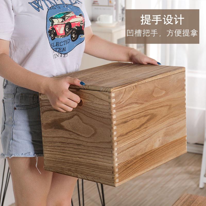 现货木制收纳盒长方形多储功能物凳实木收纳箱人可158坐成大加厚