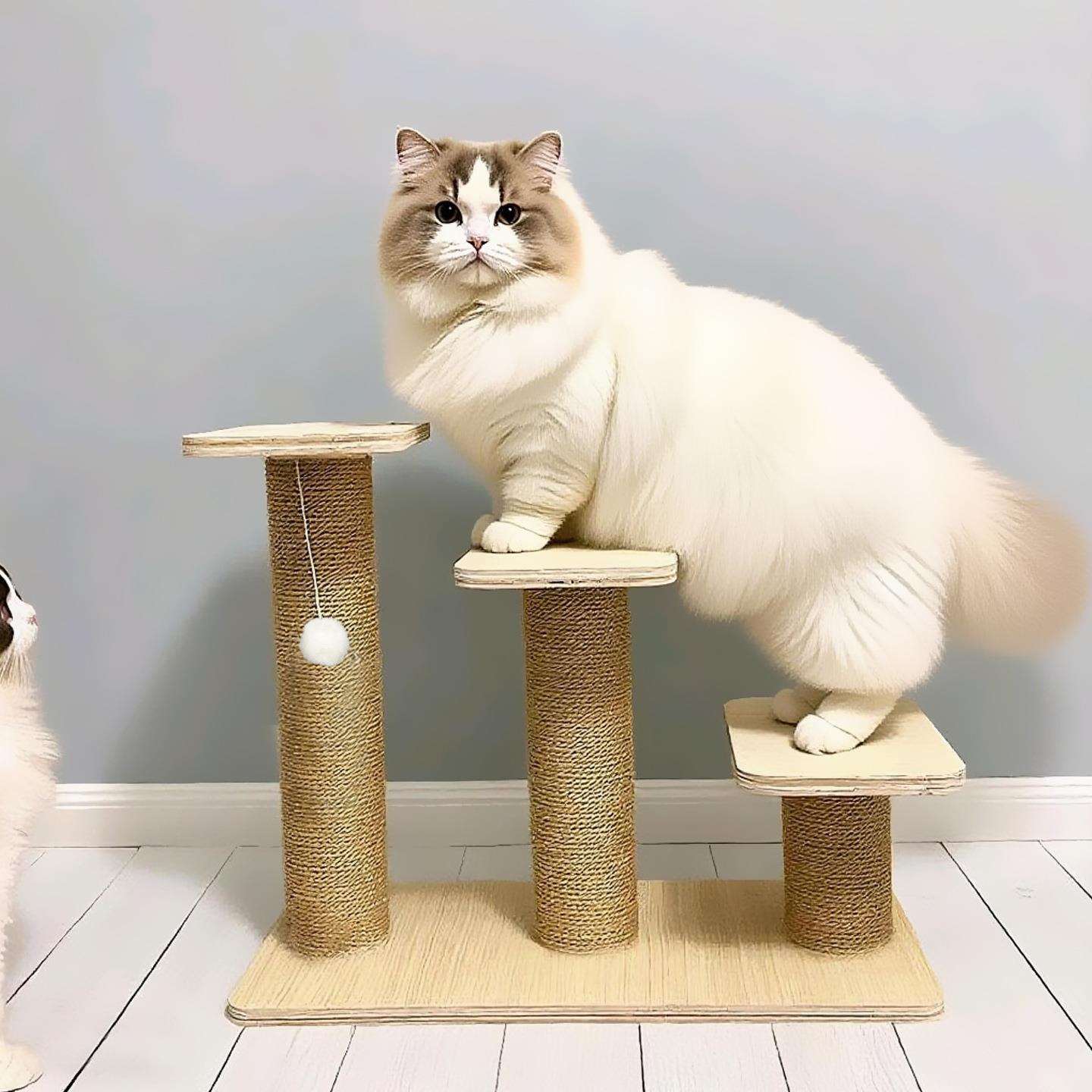 矮脚猫爬梯老猫上下床跳台实木板猫台阶跳板猫爬架小型犬楼梯图片