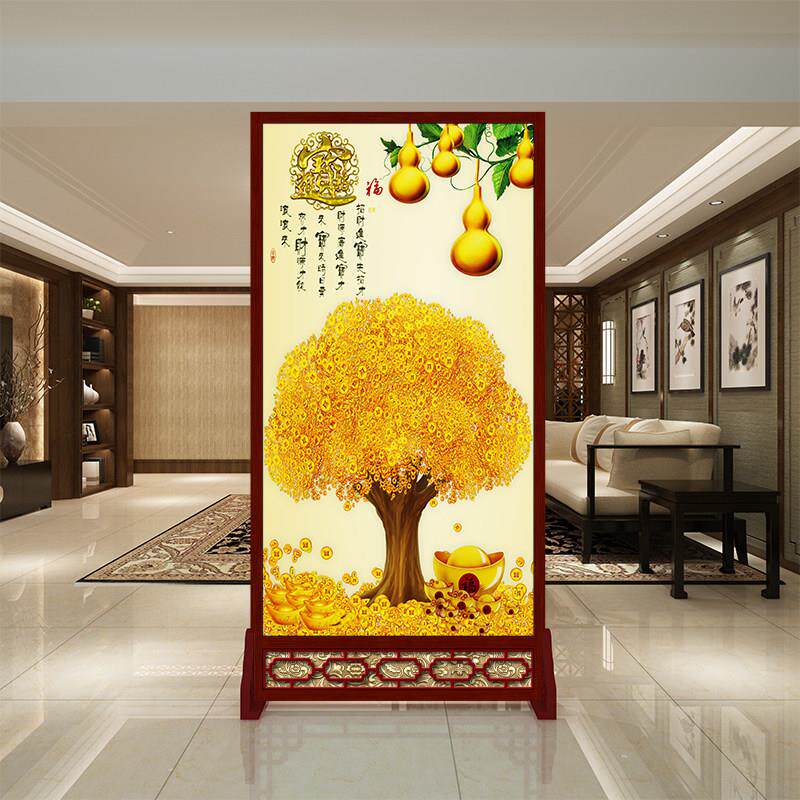 新中式屏风隔断墙客厅进门玄关办公室家用入门化妆室遮挡移动座屏