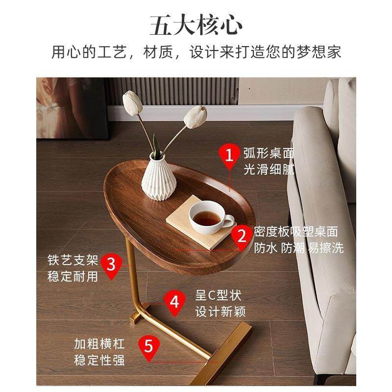 轻奢边几小户型厅客发迷你移动茶几现代卧室床沙简E38-23.6头约置