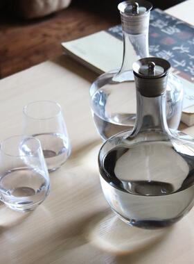 【千睦恩】人工吹制玻璃大肚冷水壶 欧式冷水壶 果汁水壶组醒酒器