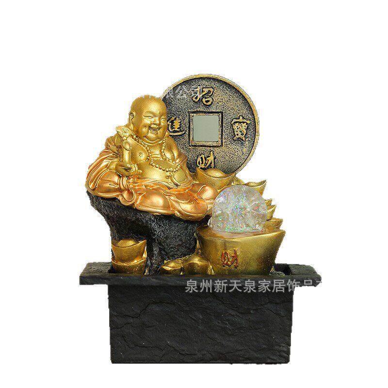中式禅意客厅风水球招财流水生财摆件循环水冬季加湿器乔迁送礼物