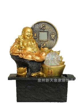 中式禅意客厅风水球招财流水生财摆件循环水冬季加湿器乔迁送礼物
