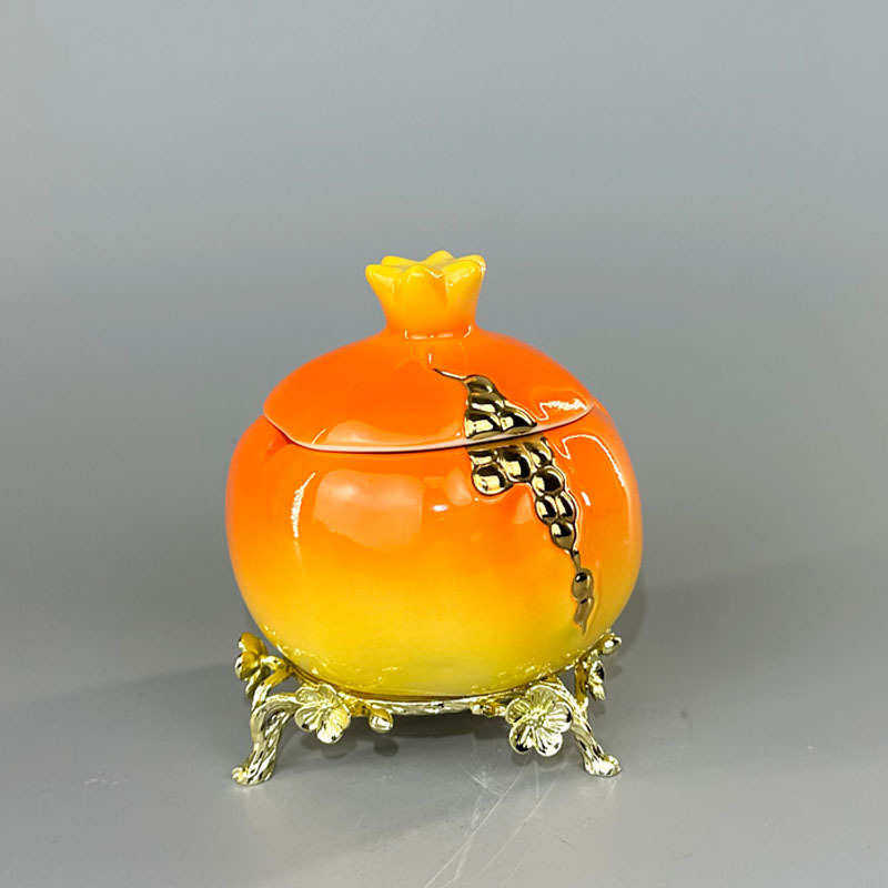 现代简约石榴创意台面花瓶家居套装工艺品组合成套陶瓷装饰摆件