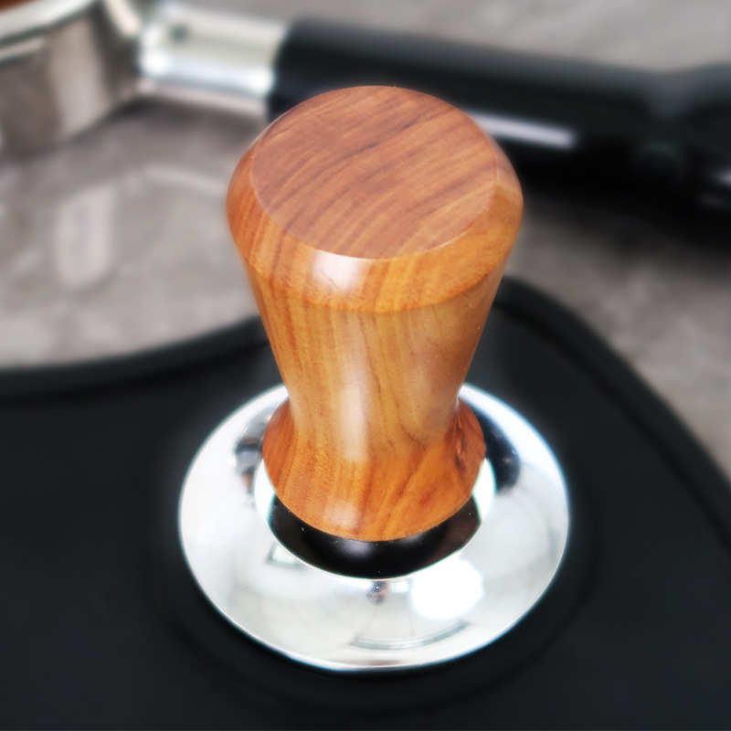 实木弹力压粉器 不锈钢平衡恒定力压粉锤弹簧压粉锤咖啡机配件