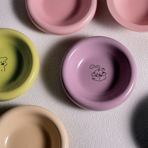 陶瓷韩国BD飞碟宠物高脚慢食碗