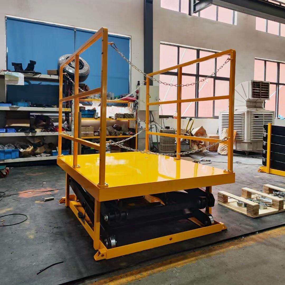 普尔夫非标升降平台带风琴罩防护罩固定式升降机电动升降台模具车