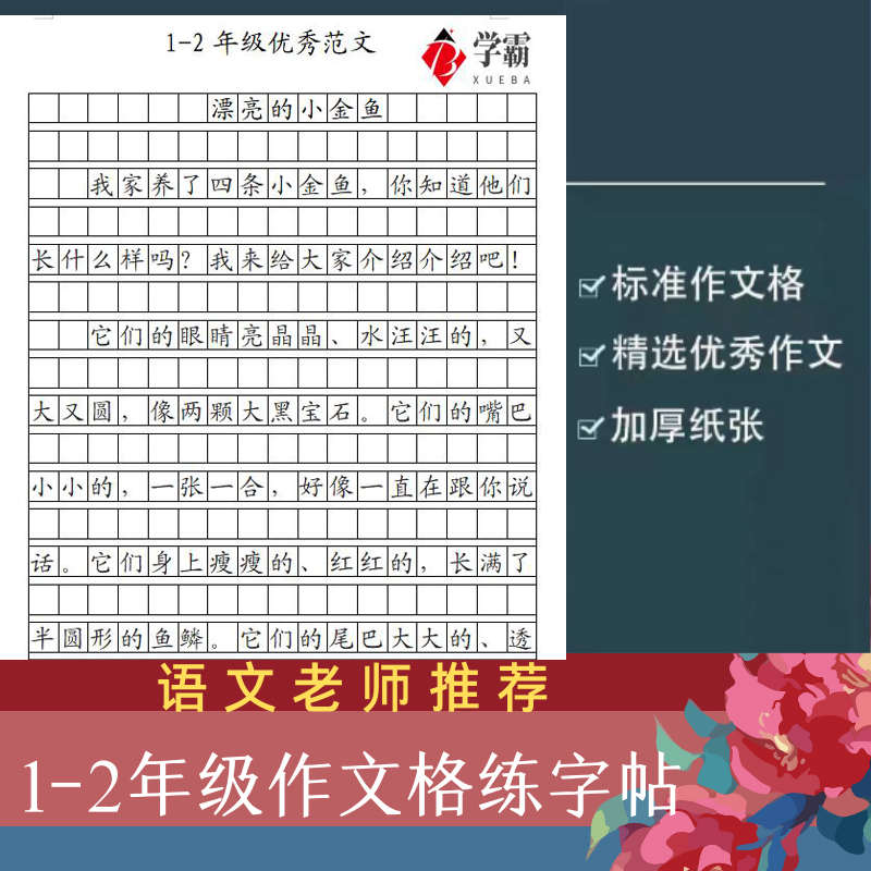 小学生作文格字帖楷书硬笔一二年级优秀范文练字帖高分卷面抄写