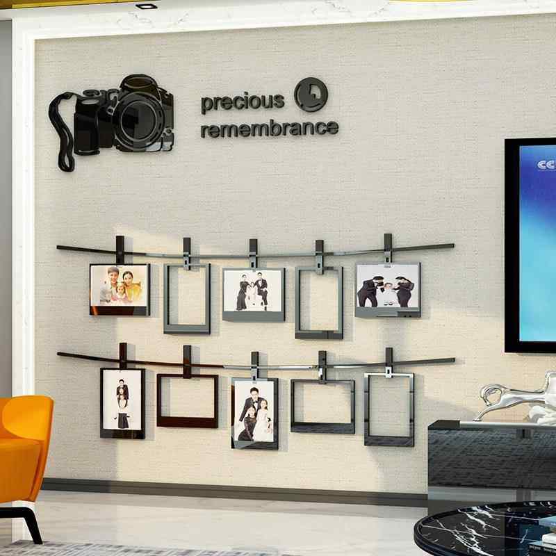 网红卧室照片墙面装饰DQM品房布置贴纸壁床头自客餐桌间电视厅背