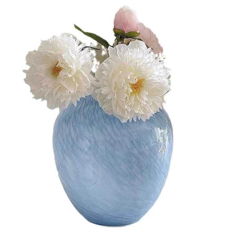 北欧风小清新设计可爱蓝色圆桶水养花花瓶纯净海水蓝装饰桌面摆件,家居饰品,花瓶,淘宝优惠券,粉丝福利购,淘宝优惠卷