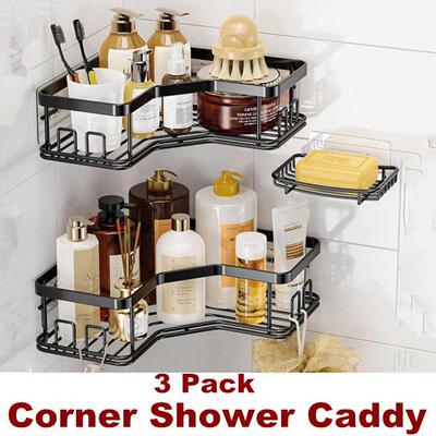 Corner Adhesive Shower Caddy Bathroom Organizer Shelves Rack