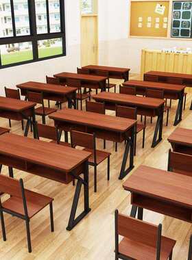 培训班学生写字桌学习桌双人家用学习桌椅中学生学校课桌