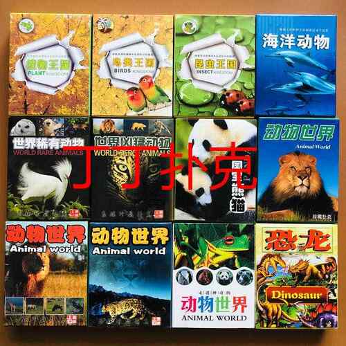 动物扑克海洋鱼类卡片鸟类昆虫个性儿童可爱益智教学抖音创意纸牌