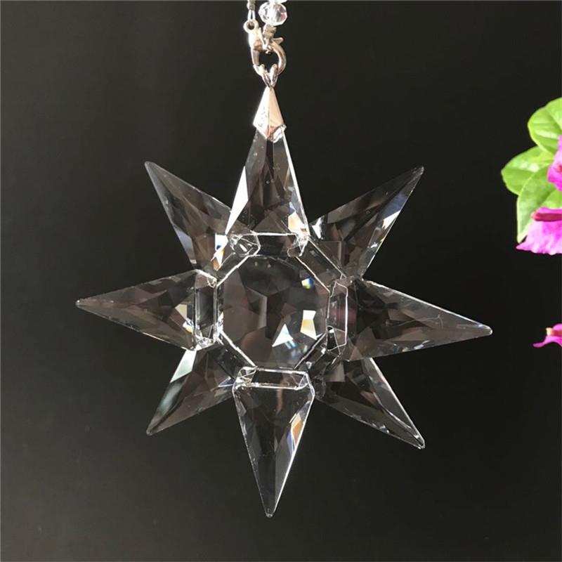 简约挂艺FUF术风水晶车汽雪花样式水晶挂饰创意时尚车水汽晶挂车