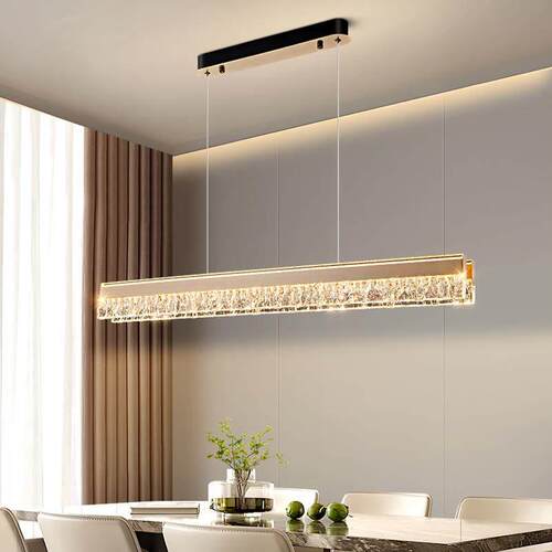 饭厅吊灯现代简约创意个性北欧led长条餐桌吧台饭厅意式轻奢灯具