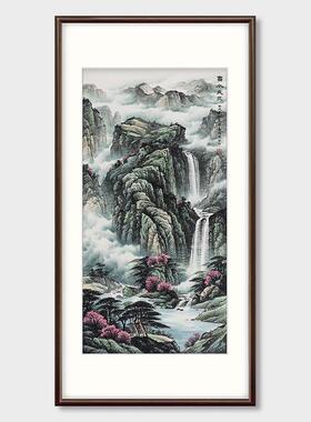 新中式玄关装饰画手绘山水画办公室富水长流挂画餐厅走廊壁画国画