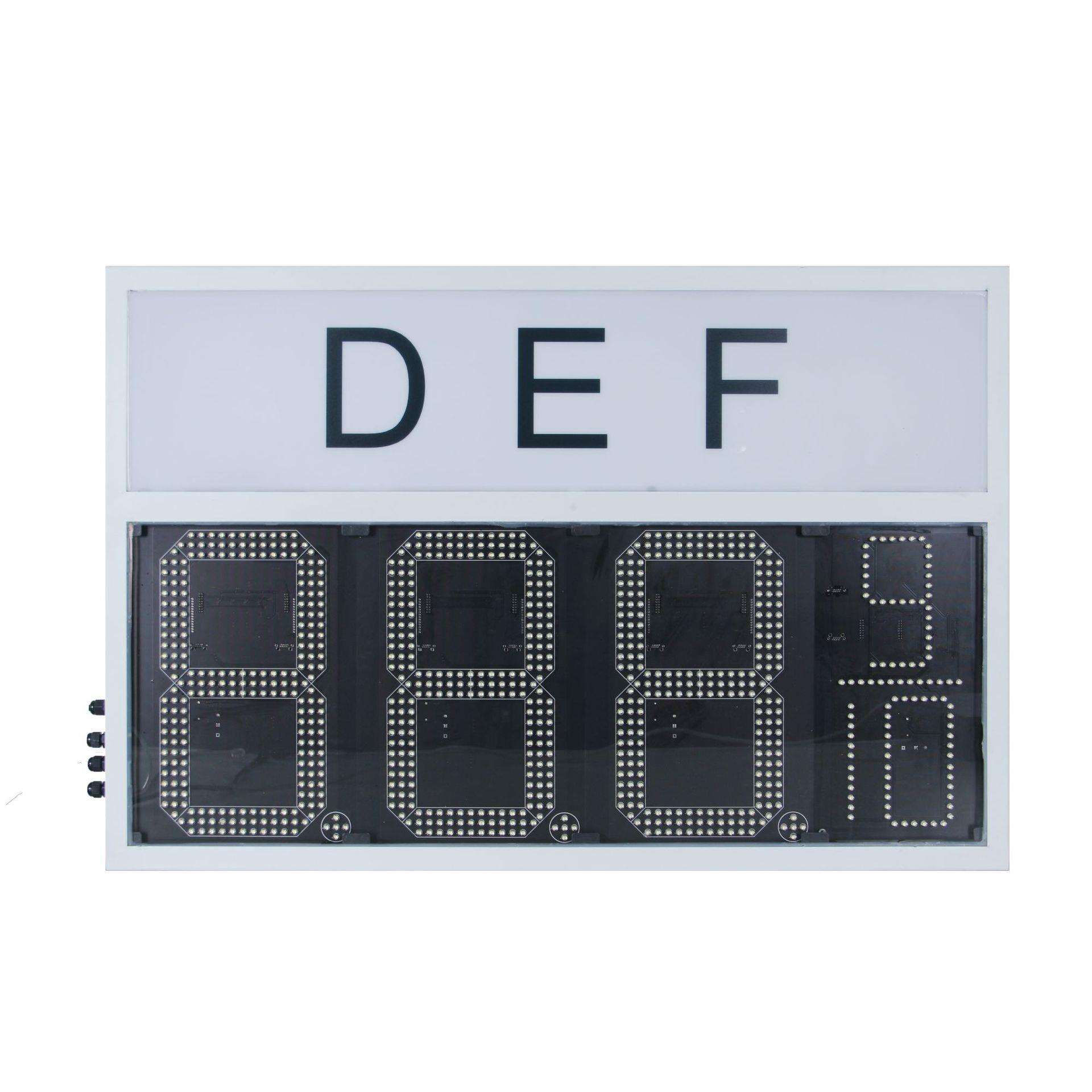 DEF单面LED油价牌 PCB数字板白色户外防水箱体LED油价显示屏