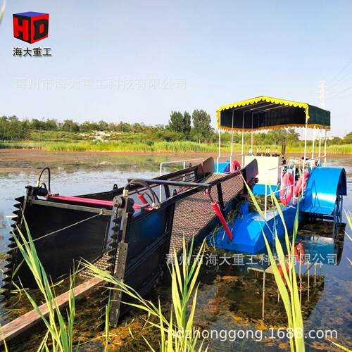 河道水库全动水面自hd-gc区保洁船公园湖面水割面草船景垃圾打捞