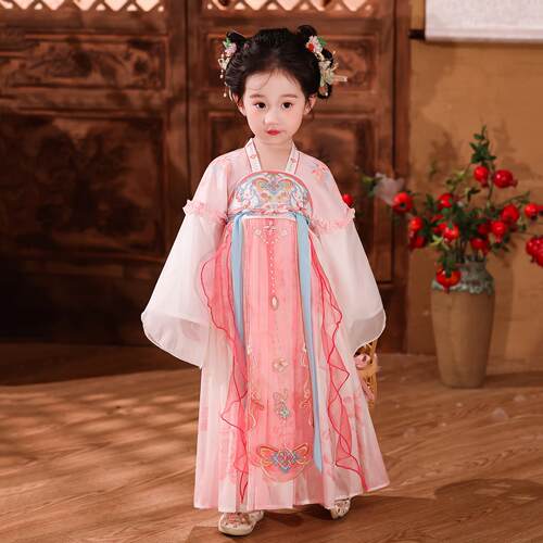 汉服女童唐装2026新款儿童古风超仙礼服六一公主小女孩古装连衣裙