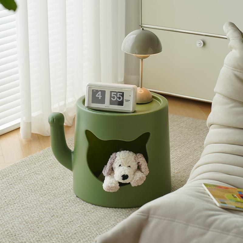 猫窝茶几一体小户型沙发边几角几现代简约网红儿童床头柜人宠共用