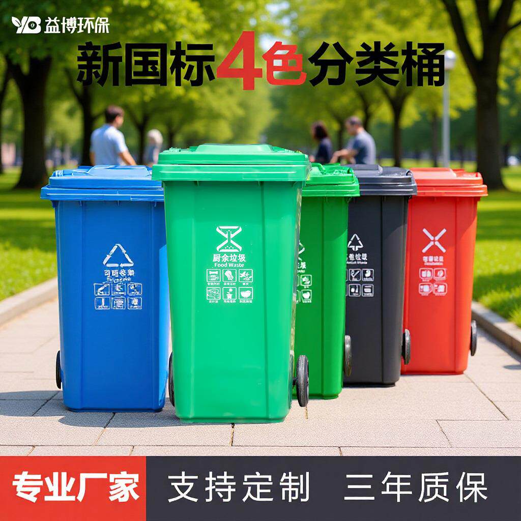加厚商用户外垃圾桶加大环卫大号挂车塑料桶带盖双层分类收纳桶