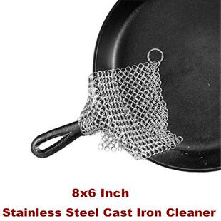Stainless Steel Cast Iron Skillet Cleaner Pre-Seasoned Pans