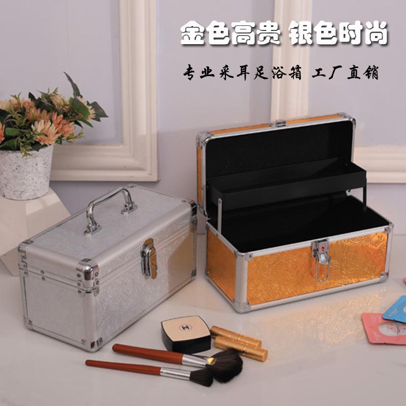 手提采耳工具箱铝合金耳艺师收纳箱沐足技师手提箱双层足疗箱