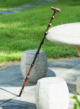 新手工筇竹竹根T型手杖登山防身防滑老人拐杖防滑轻便竹棍竹柒阁