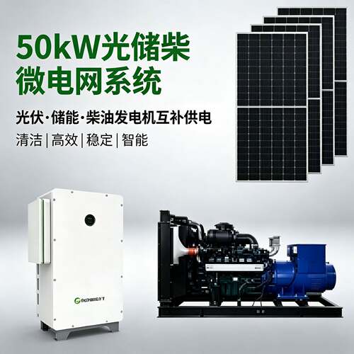 50kW光储柴微电网系统 光伏储能柴油发电机互补离网独立供电设备