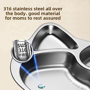 崔大煌316不锈钢儿童餐盘分饭盘卡通家用食品级婴儿餐具防摔